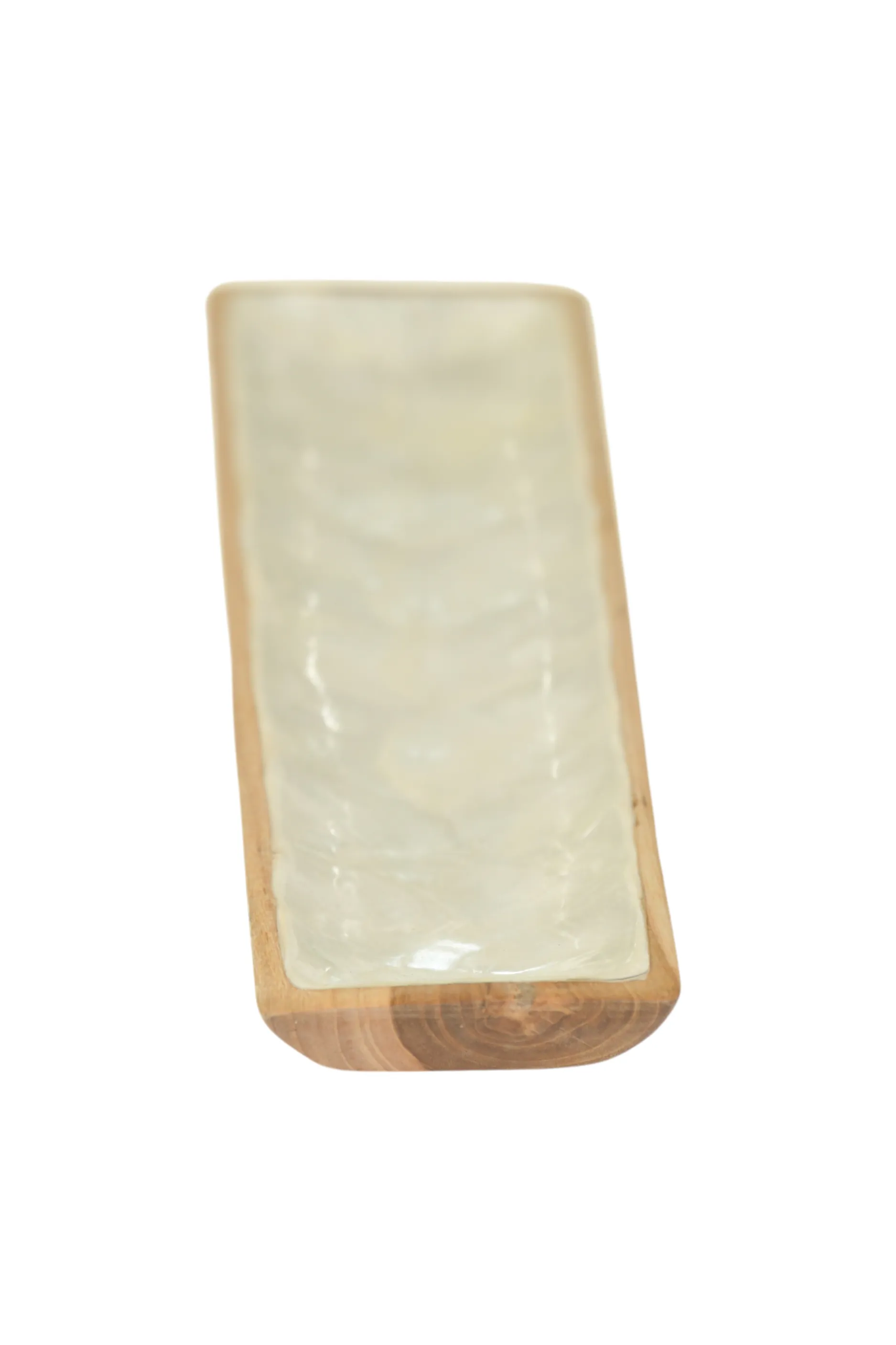 15.75x4 in Capiz Shell Long Tray / Pearl White
