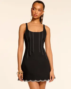 Adriana Sleeveless Scallop Mini Dress