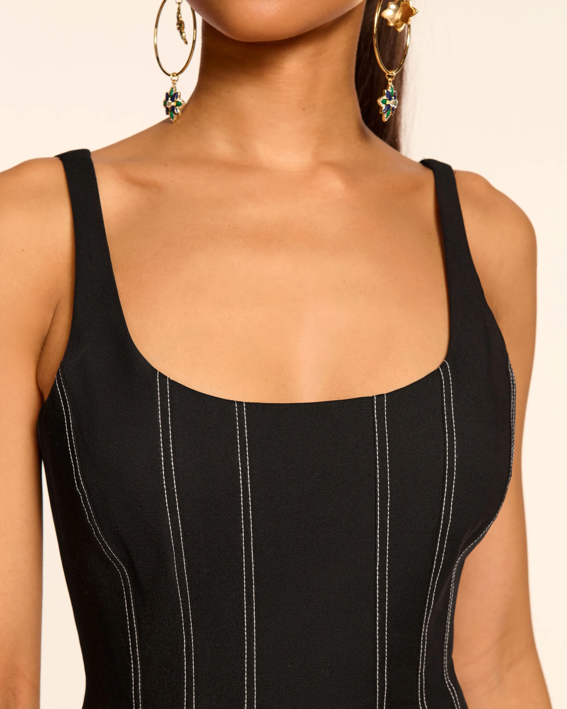 Adriana Sleeveless Scallop Mini Dress