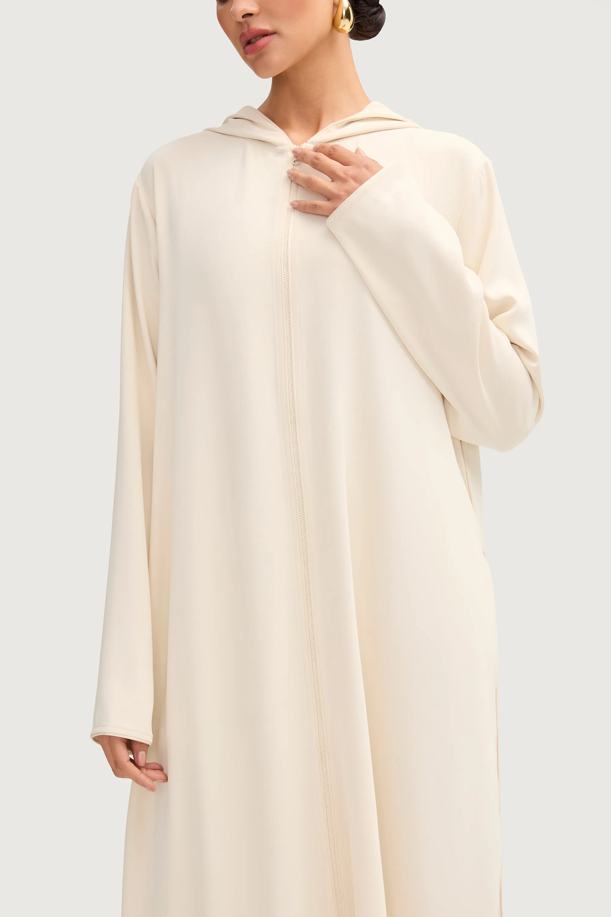 Aisha Hoodie Abaya - Off White