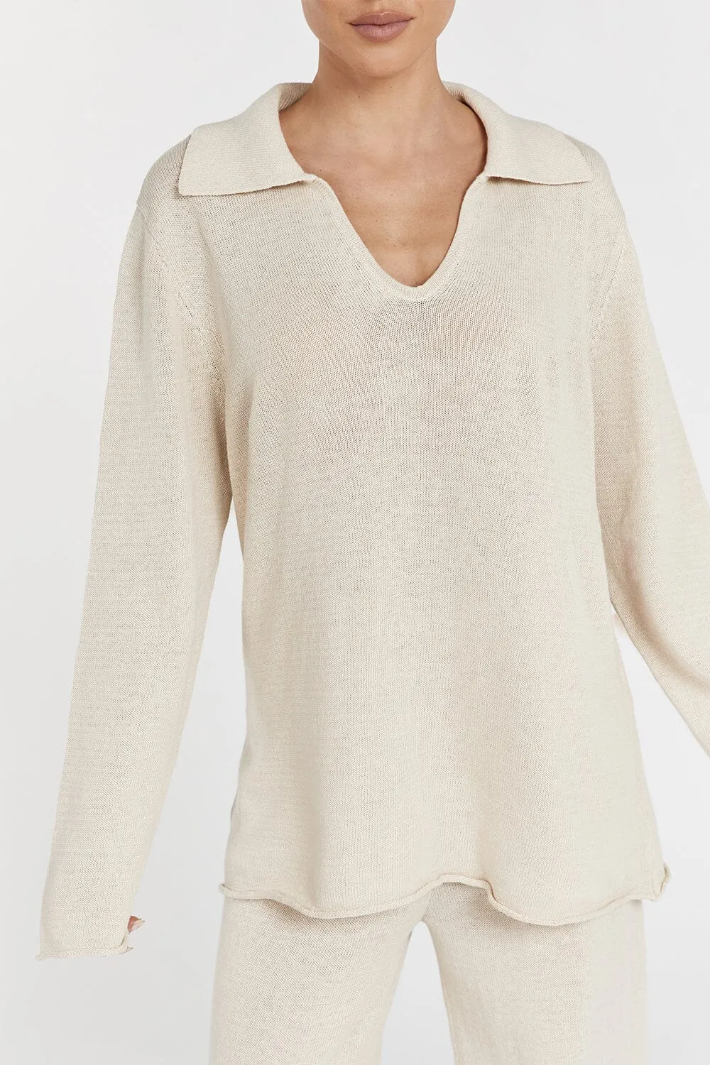 ALDER NATURAL LONG SLEEVE KNIT TOP