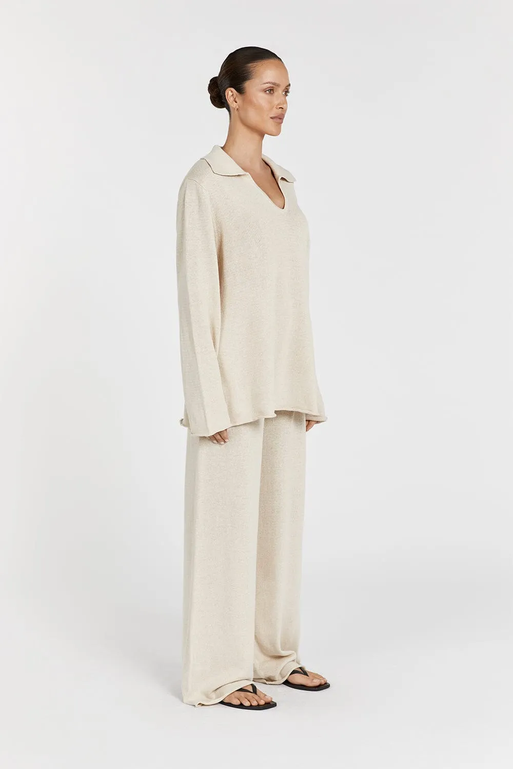 ALDER NATURAL LONG SLEEVE KNIT TOP