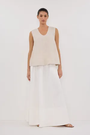 ANA NATURAL LINEN SCOOP TOP