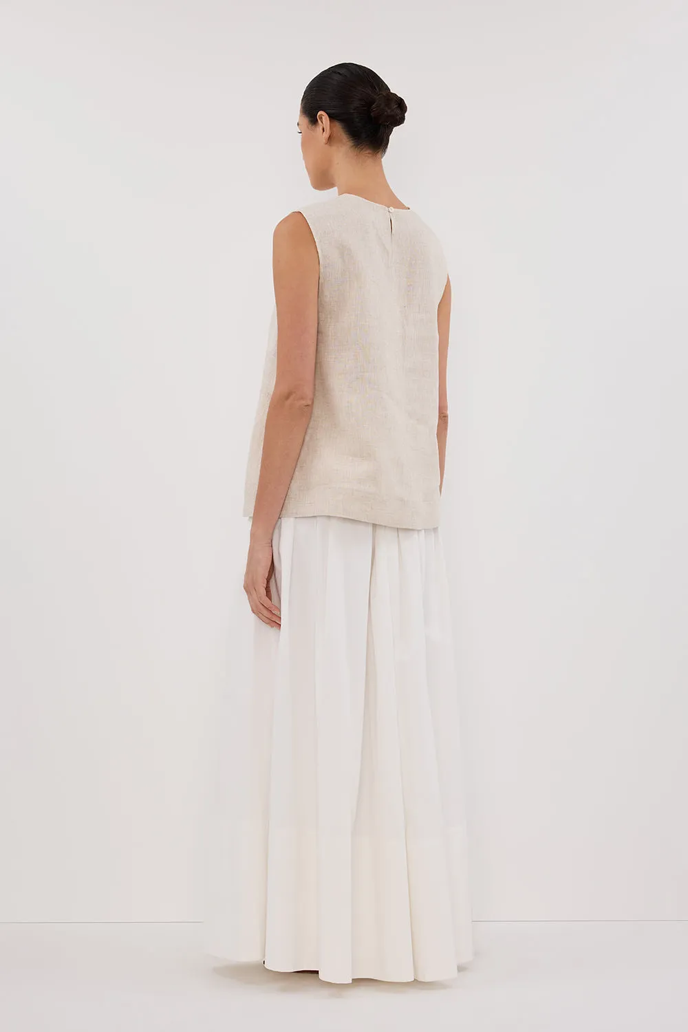 ANA NATURAL LINEN SCOOP TOP