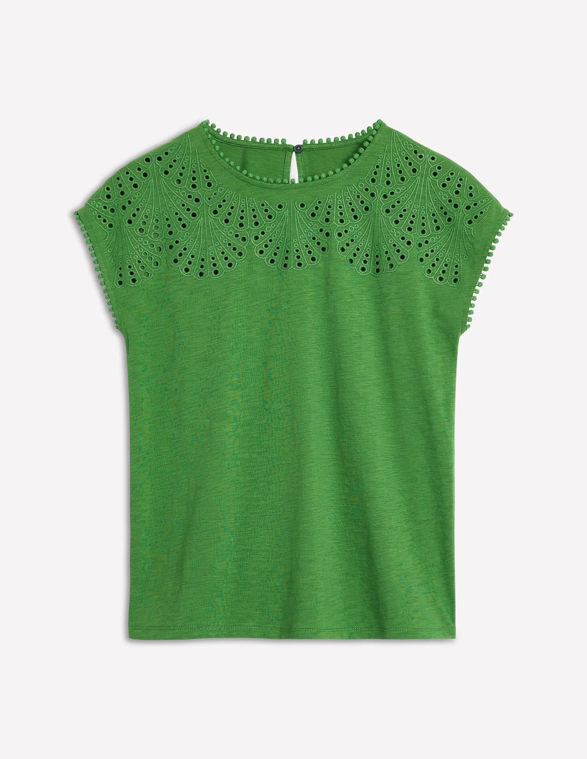 Anya Broderie T-shirt-Paradise Green