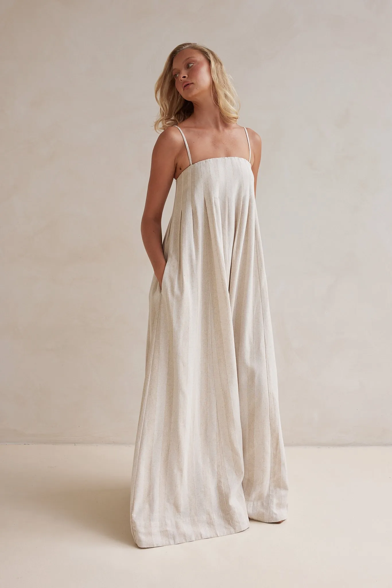 Ariana Maxi Dress (Beige)