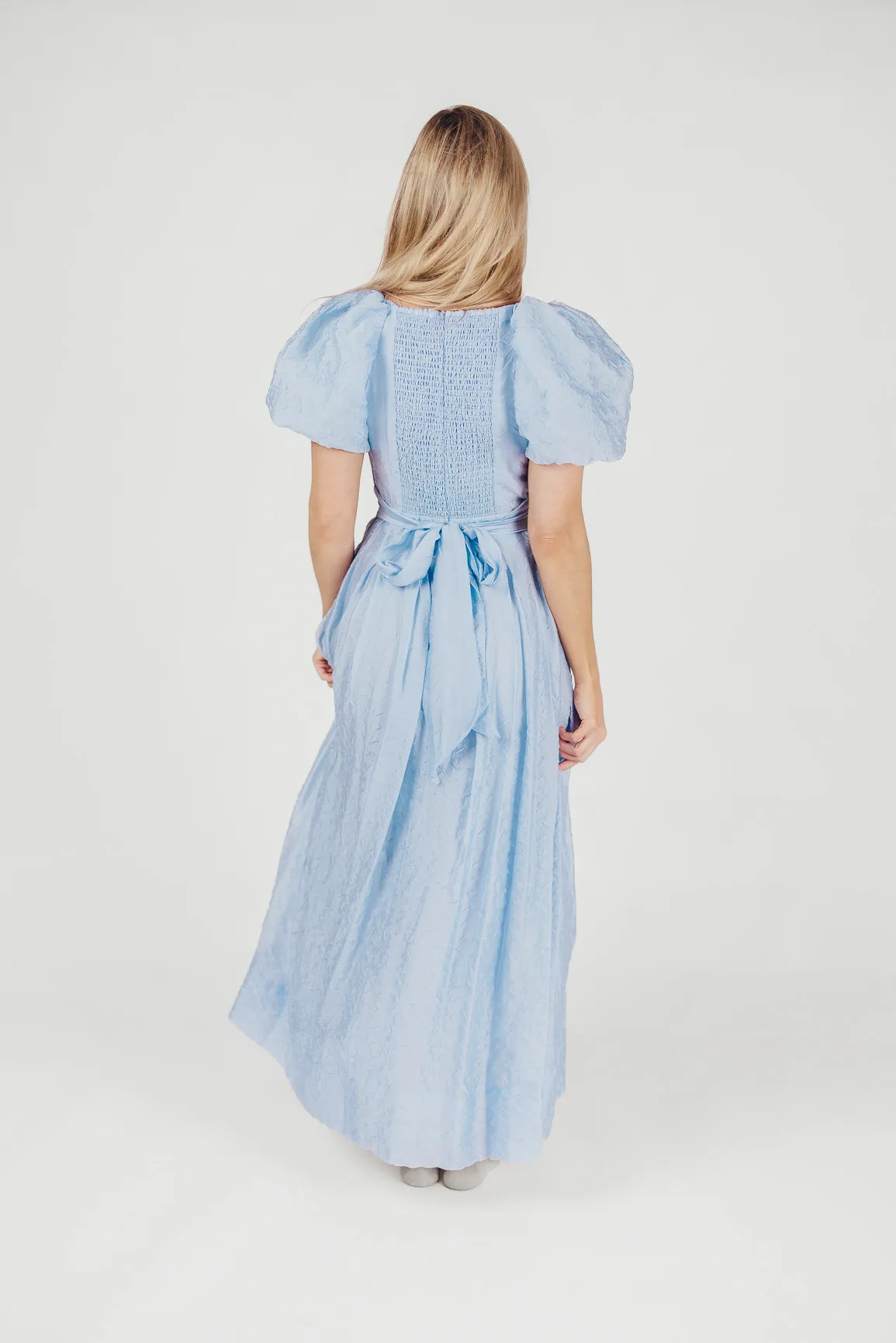 ASTR Linette Jacquard Midi Dress in Blue