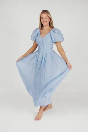 ASTR Linette Jacquard Midi Dress in Blue