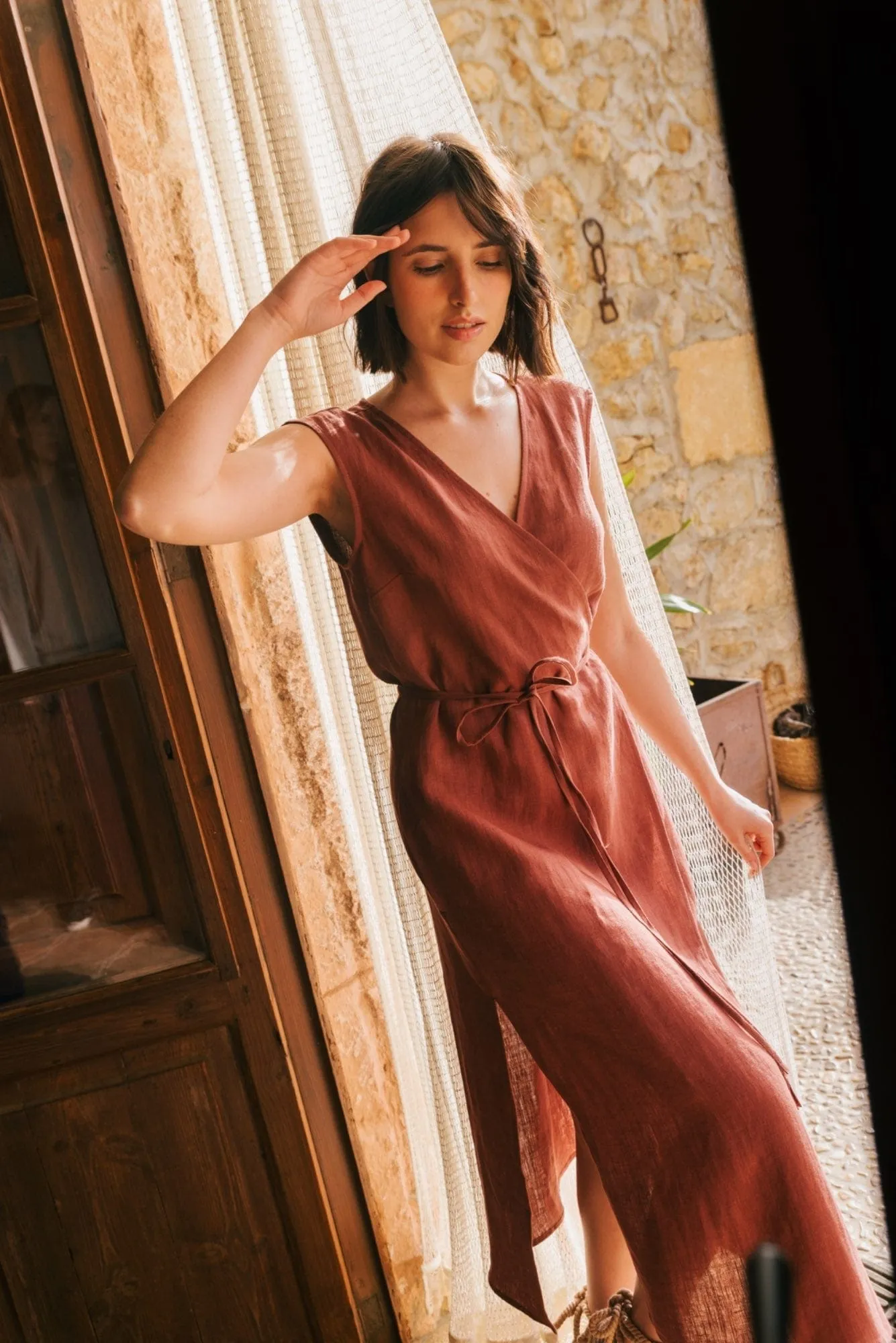 Aurora Women's Linen Mid-length Dress | Multiple Colours