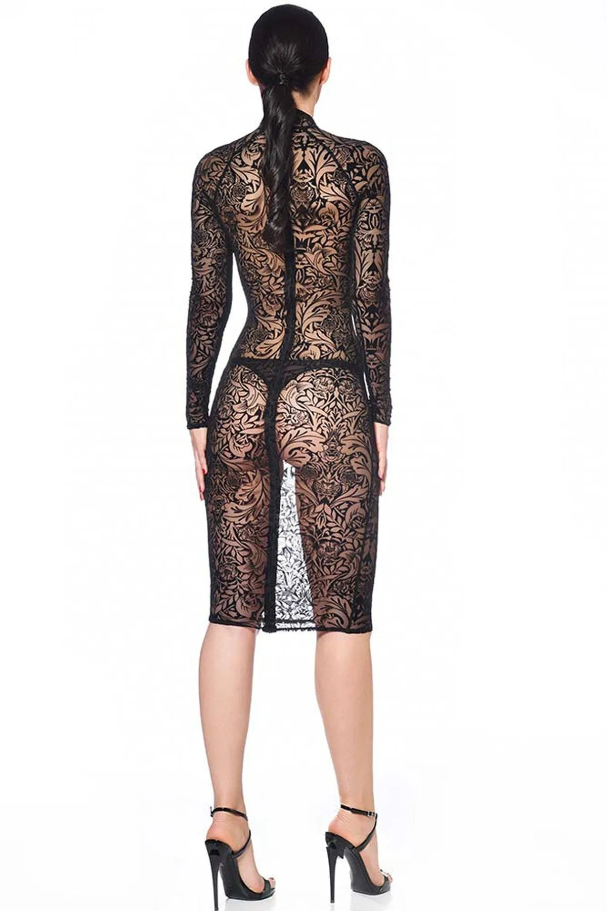 Azia Maori Dress Fetish Dresses | Black Mesh