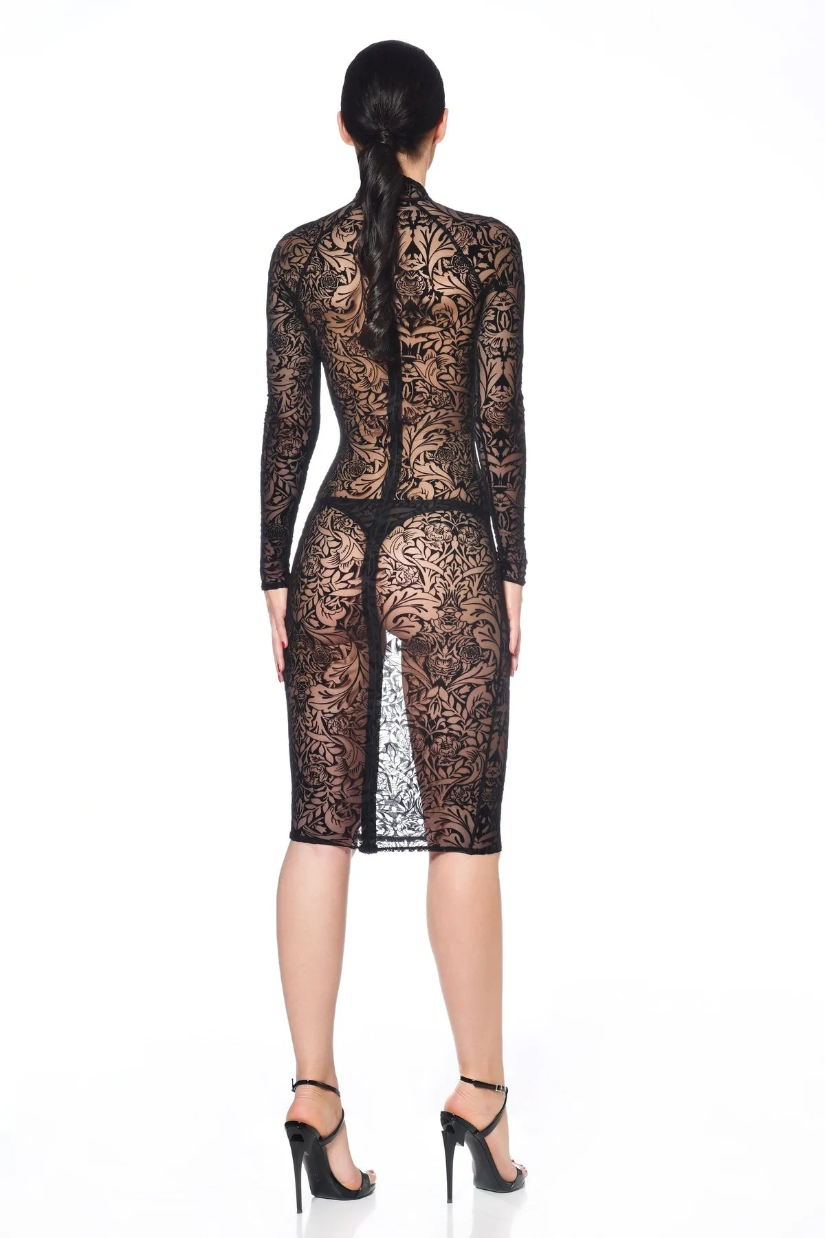 Azia Maori Dress Fetish Dresses | Black Mesh