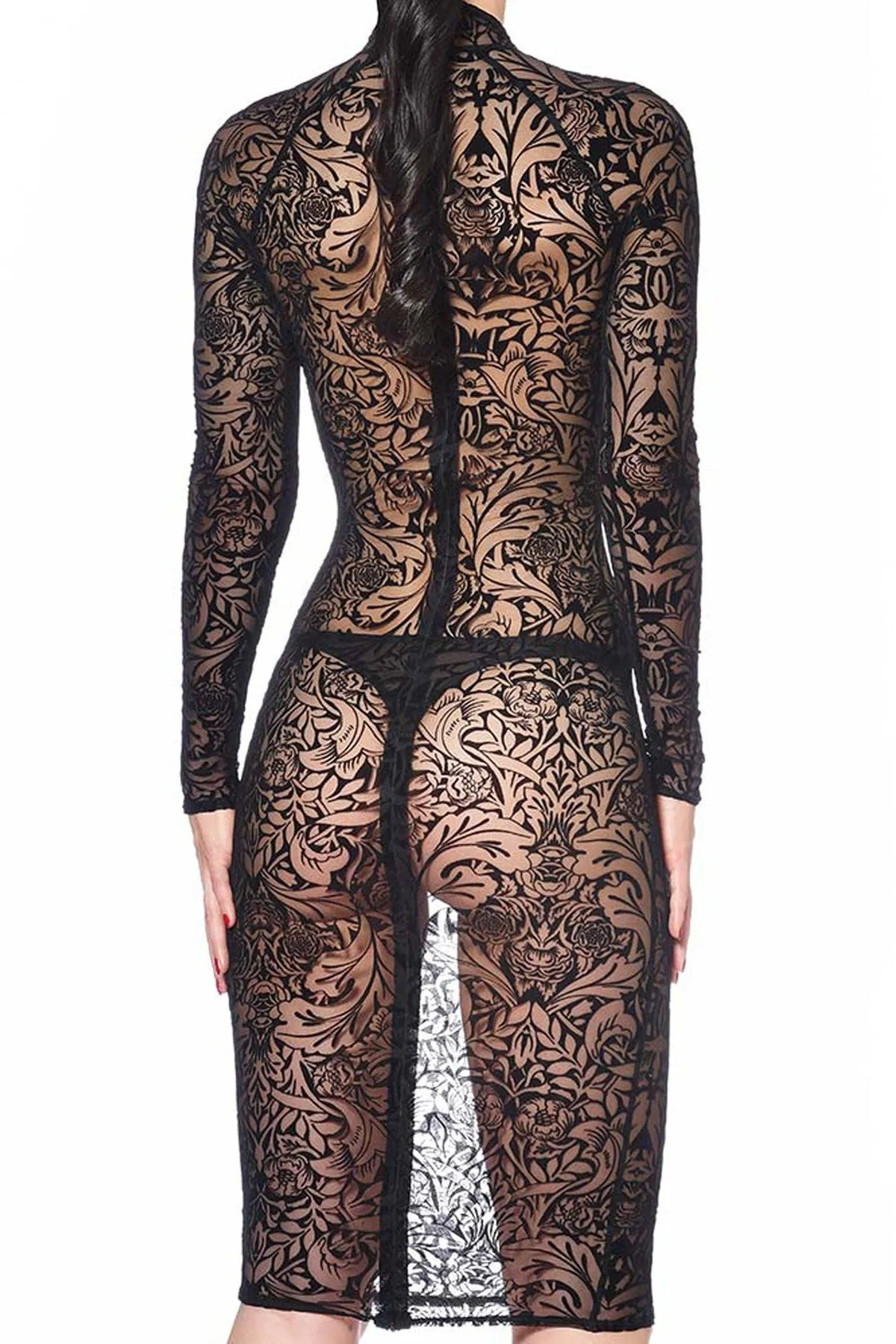 Azia Maori Dress Fetish Dresses | Black Mesh