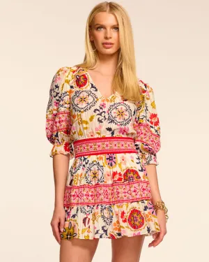 Barbara Short Sleeve Smocked Mini Dress