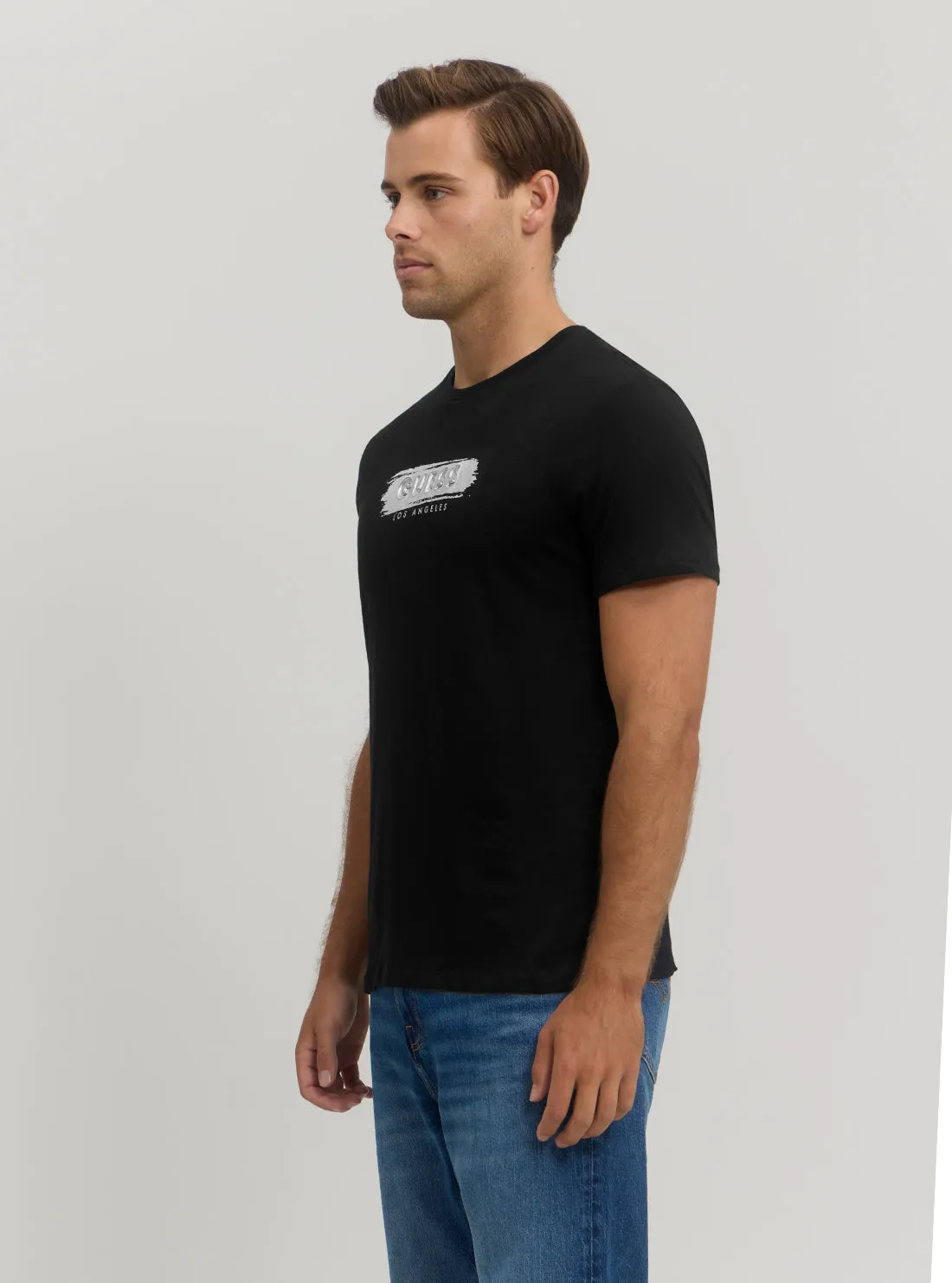 Black Metallic Logo T-Shirt