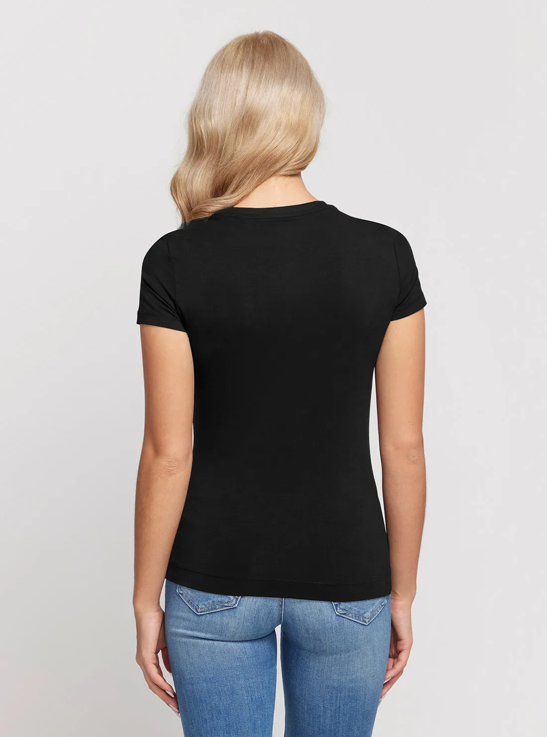 Black Short Sleeve Stones Logo T-Shirt