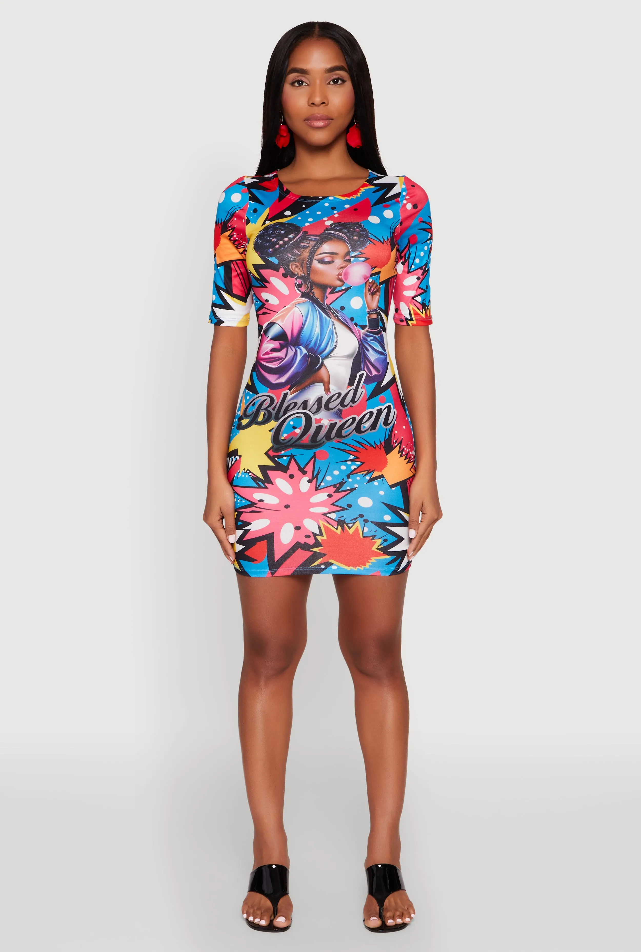 Blessed Queen Pop Art T Shirt Dress