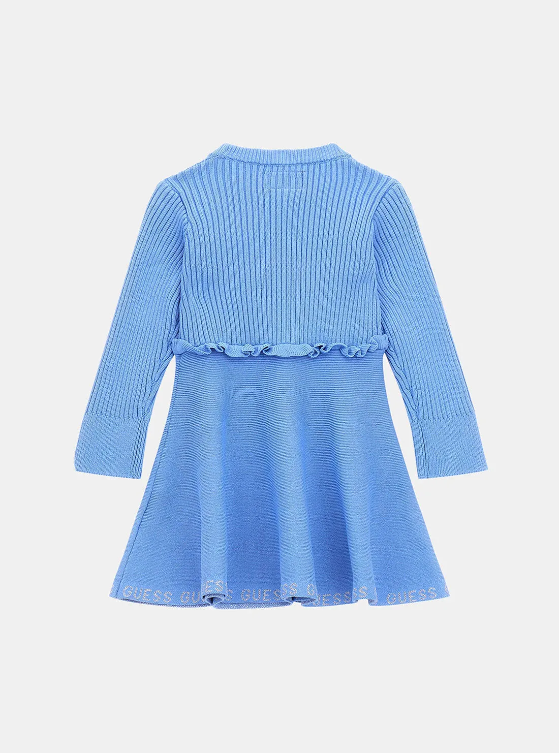 Blue Long Sleeve Knit Dress (2-7)