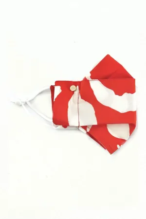 Candy Apple Floral  (Box Pleated Mask with Filter Pocket)