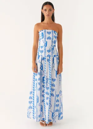 Carmel Maxi Dress - Floral Wave