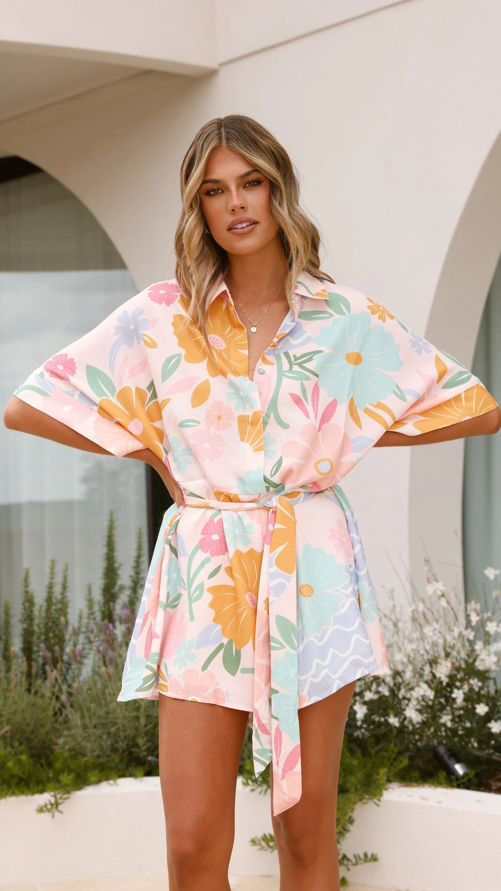 Carmen Playsuit - Blush Petal