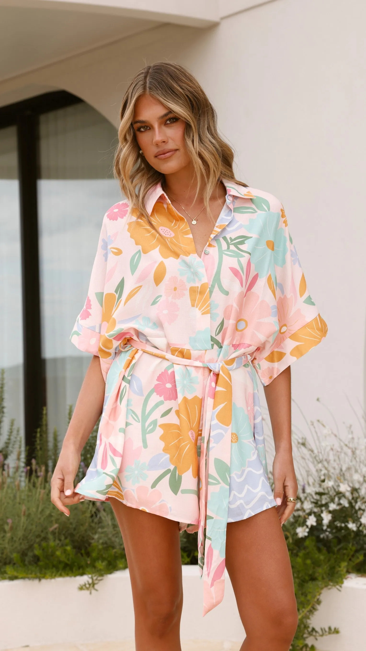 Carmen Playsuit - Blush Petal