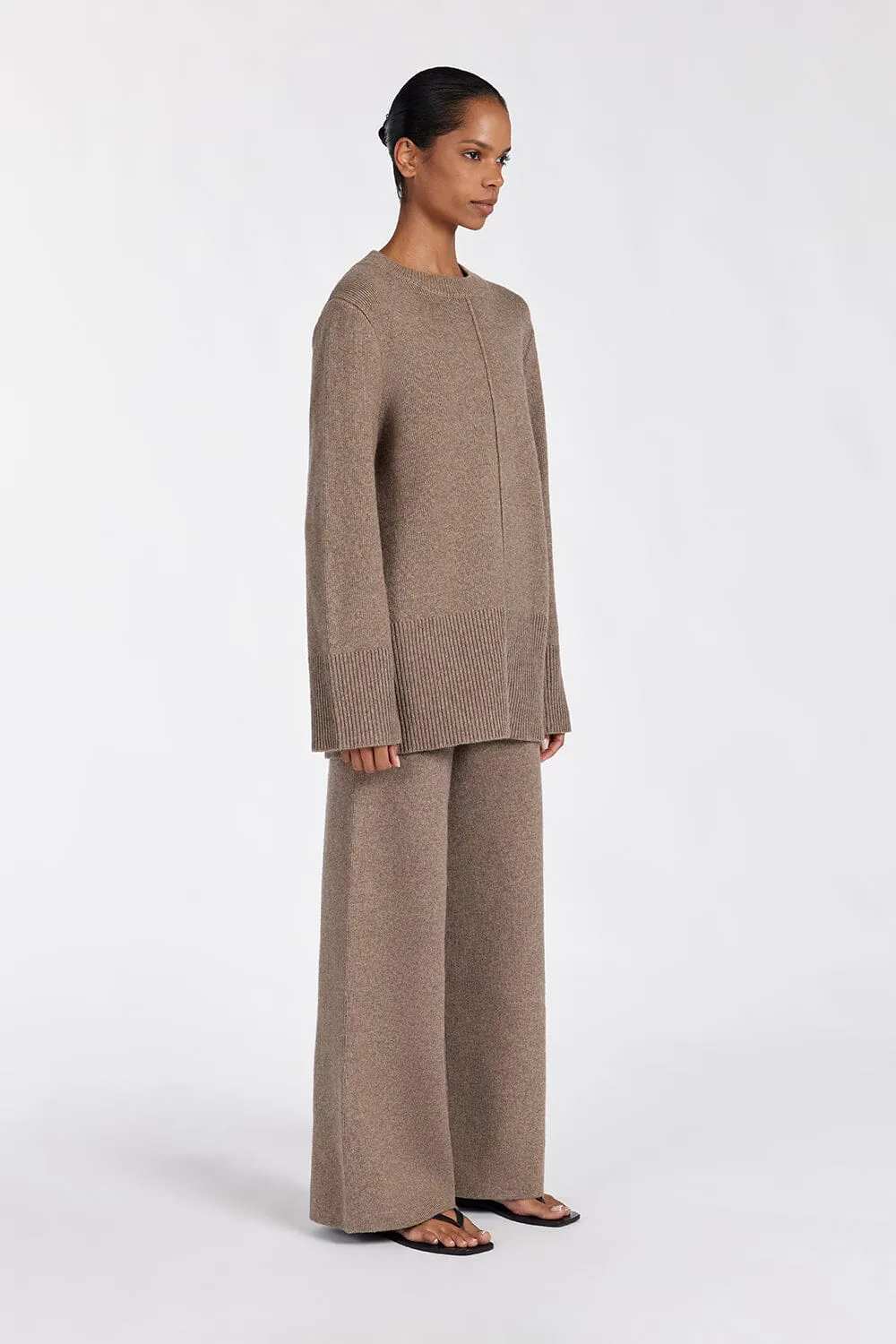 CLEMENCE CHOC MARLE KNIT PANT