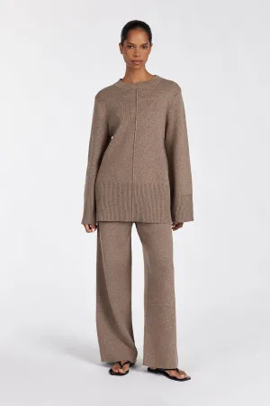 CLEMENCE CHOC MARLE KNIT PANT
