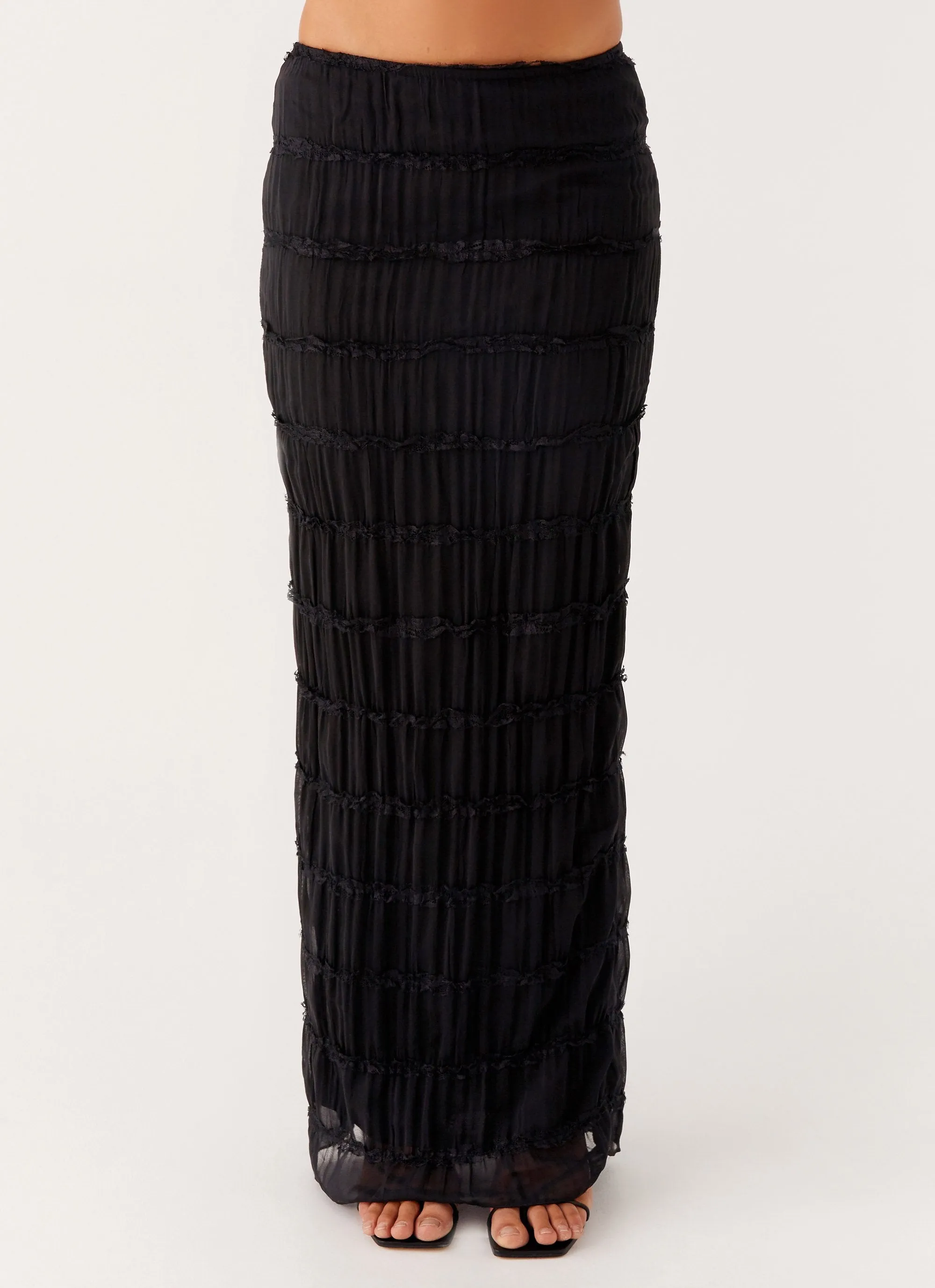 Daydreaming Low Rise Maxi Skirt - Black