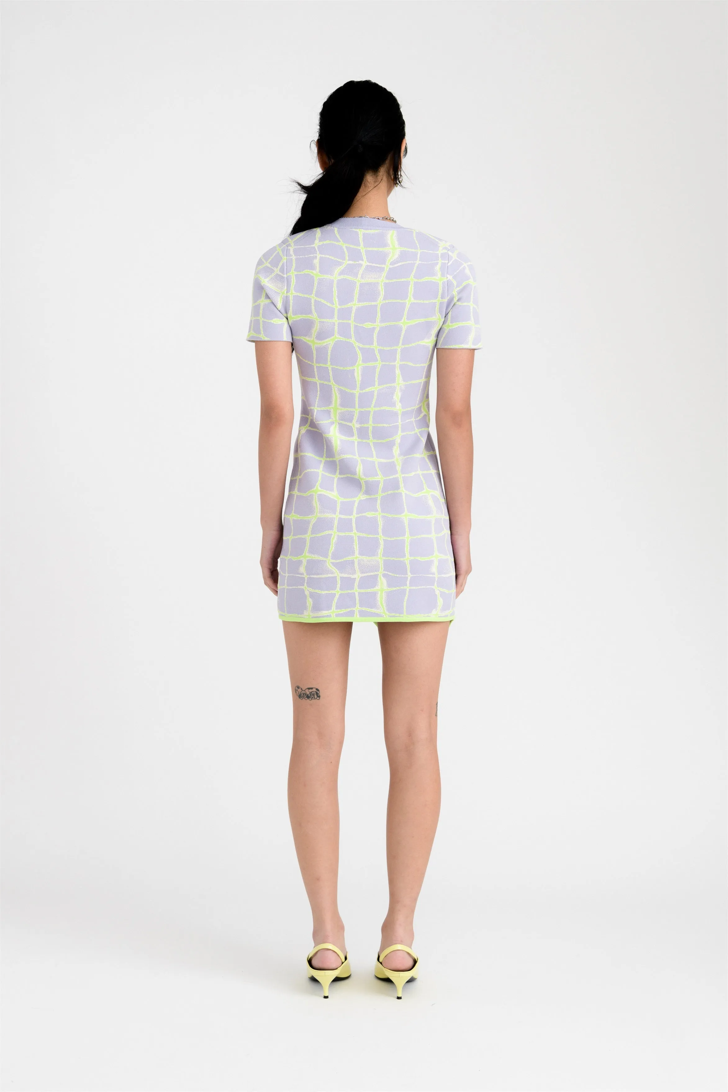 DEXTER AQUA SHORT SLEEVE MINI DRESS