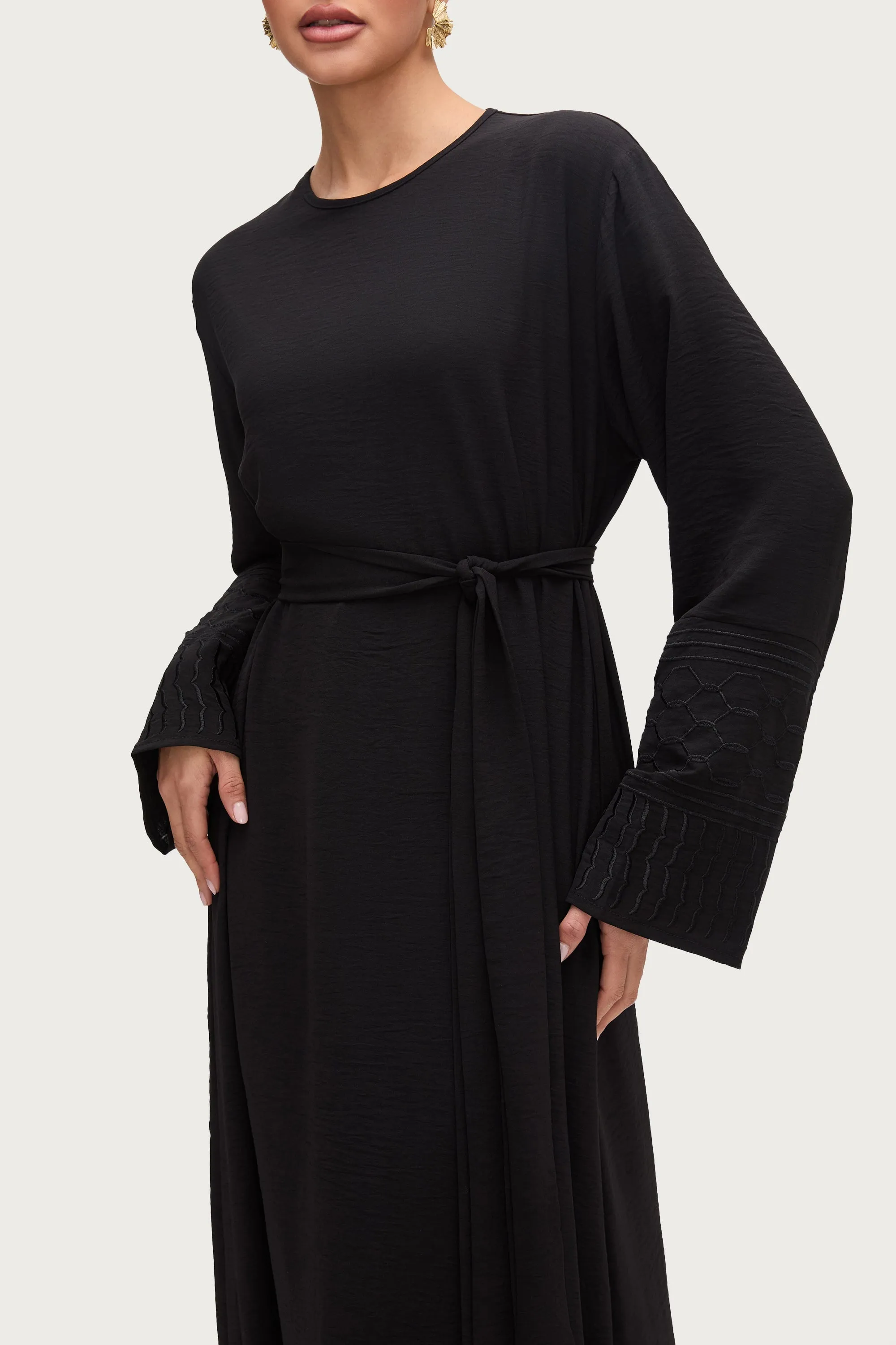 Dima Embroidered Maxi Dress - Black