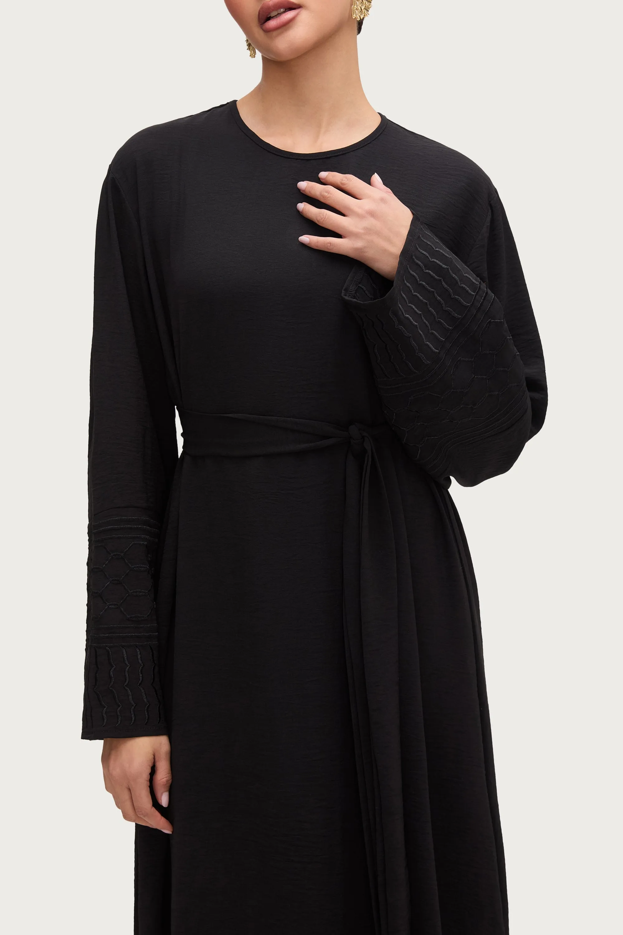 Dima Embroidered Maxi Dress - Black
