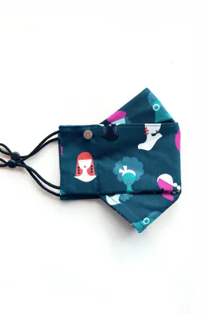 Disco Ladies Print (Box Pleated Mask with Filter Pocket)