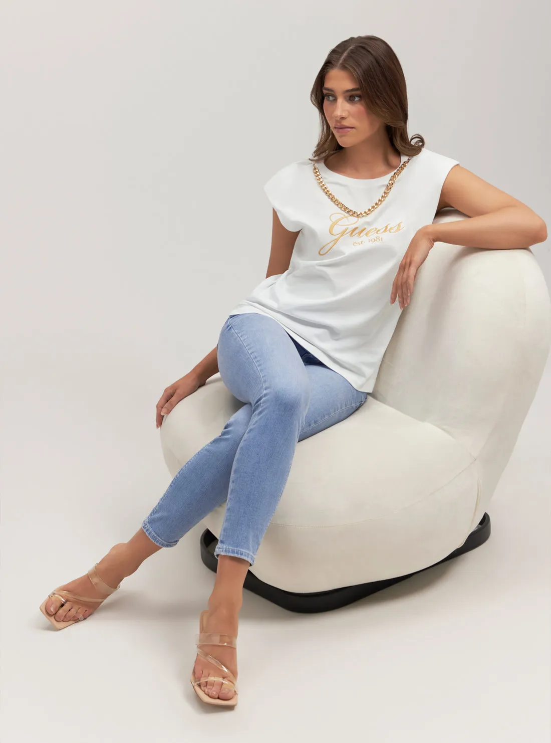 Eco White Crystal Logo T-Shirt