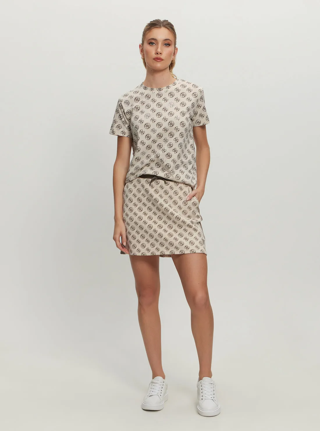 Eco White Logo Print Noemie T-Shirt