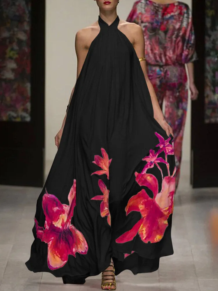 Elegant Evening Off Shoulder Dress Floral Patterns For Women