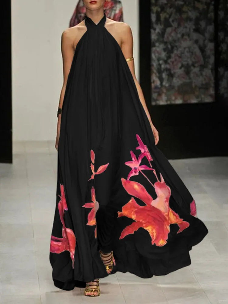 Elegant Evening Off Shoulder Dress Floral Patterns For Women