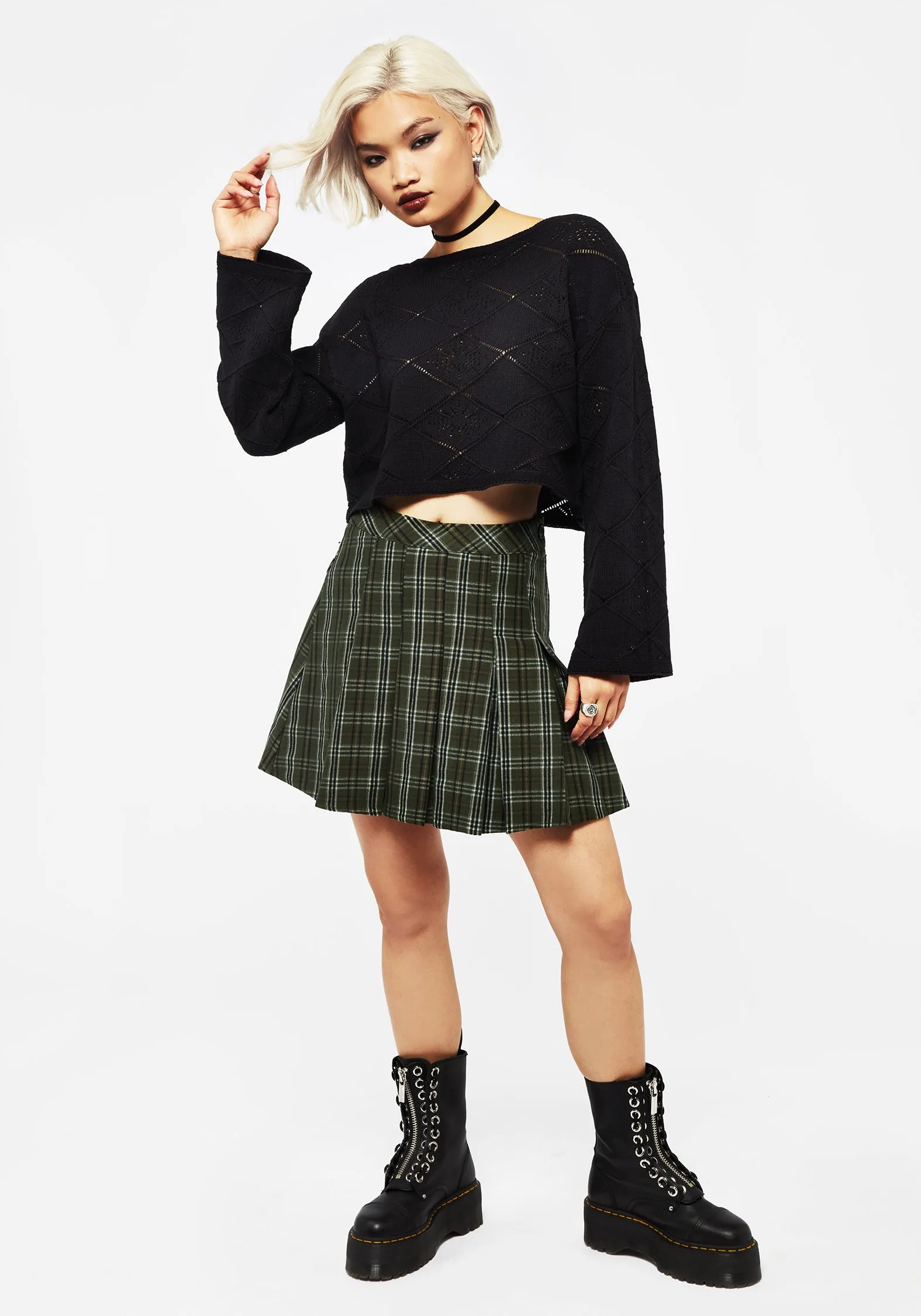 Eliana Celestial Pointelle Knit Crop Jumper