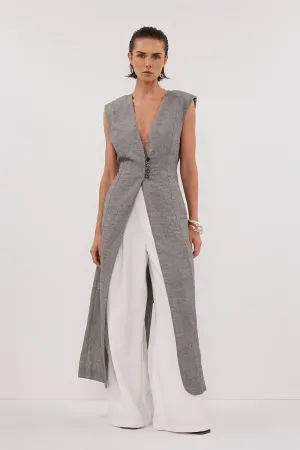 ELIAS CHARCOAL LONGLINE VEST
