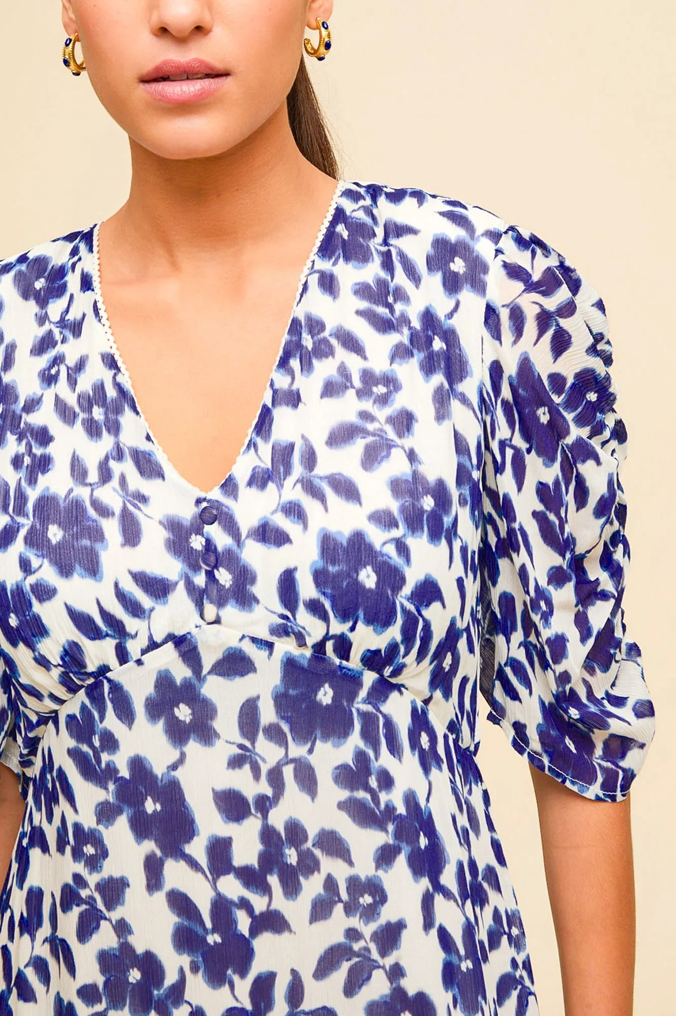 Ellery Dress | Blossom Cream/Navy