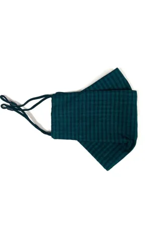 Emerald Gingham (Box Pleated Mask With Filter Pocket)