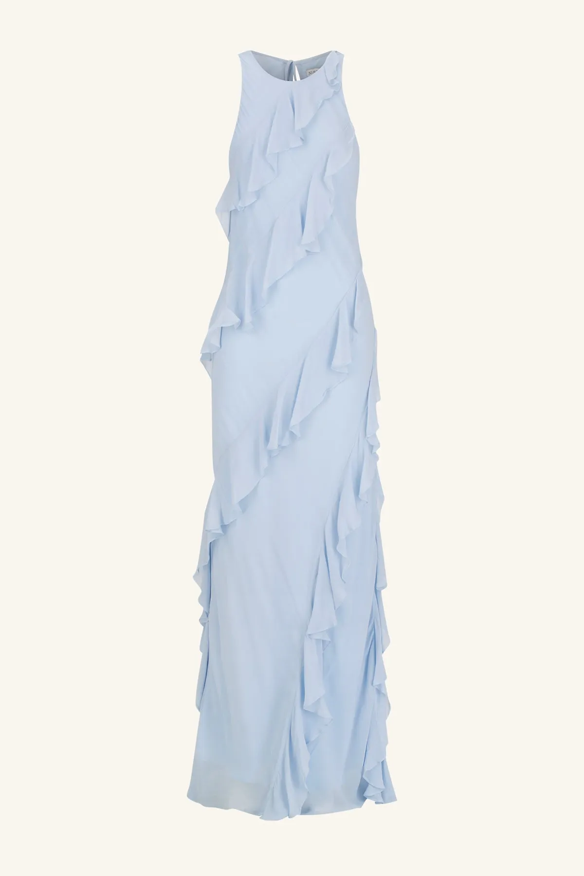 EMORY RUFFLE MAXI DRESS - ARCADIAN BLUE