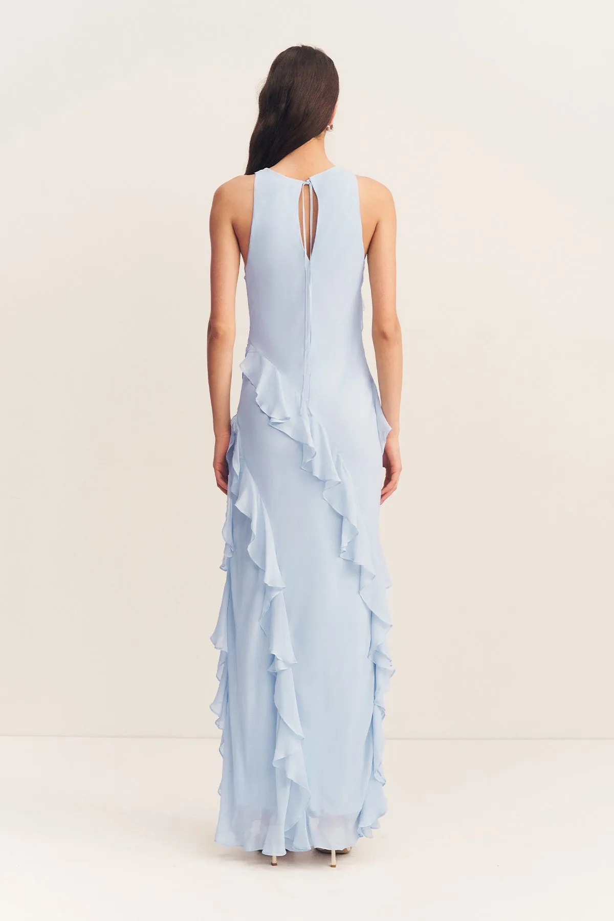 EMORY RUFFLE MAXI DRESS - ARCADIAN BLUE