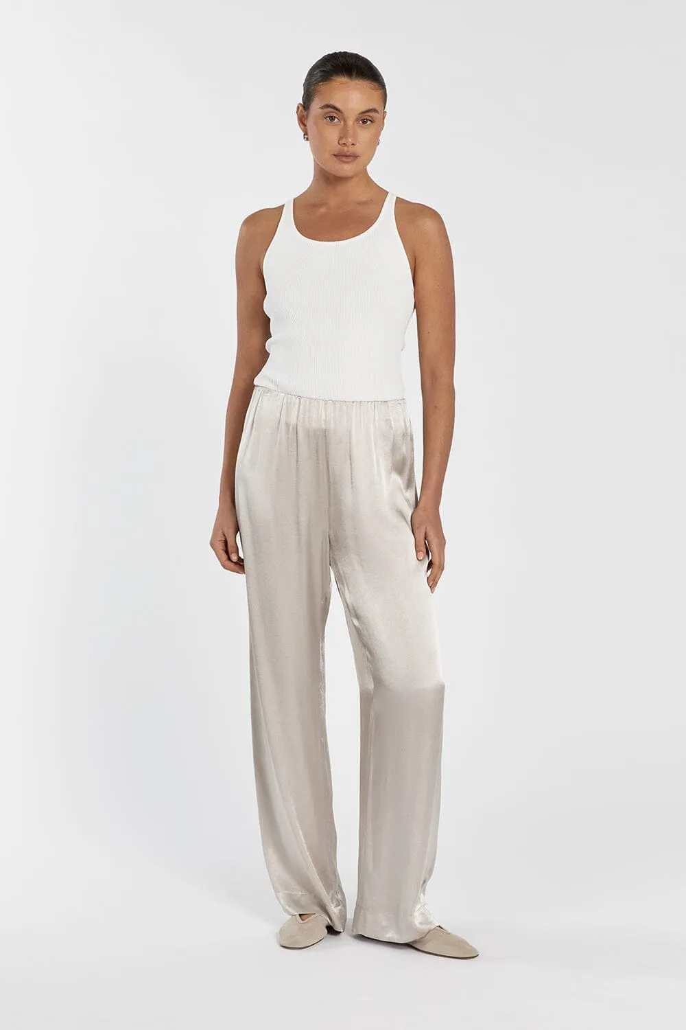 EVE CHALK SATIN PANT