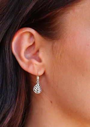 Fabulous Fern Silver Drop Earrings