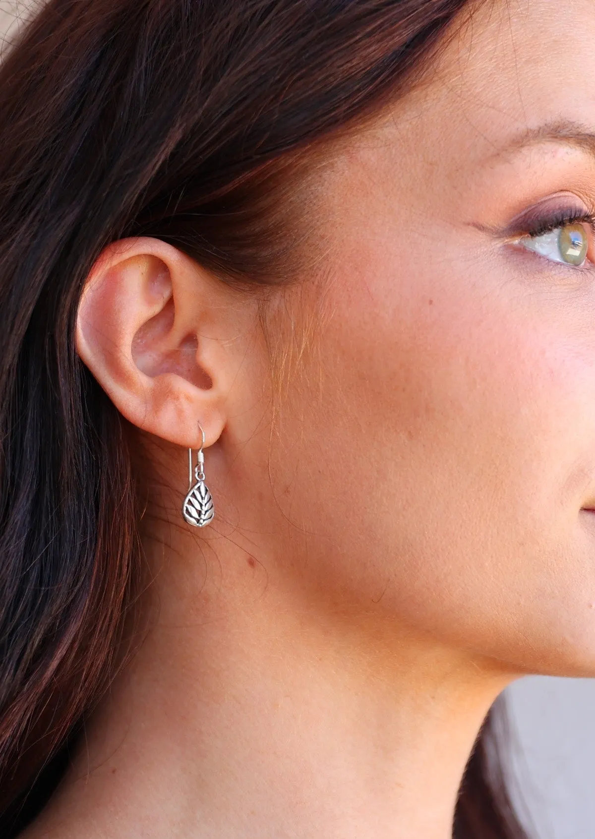 Fabulous Fern Silver Drop Earrings