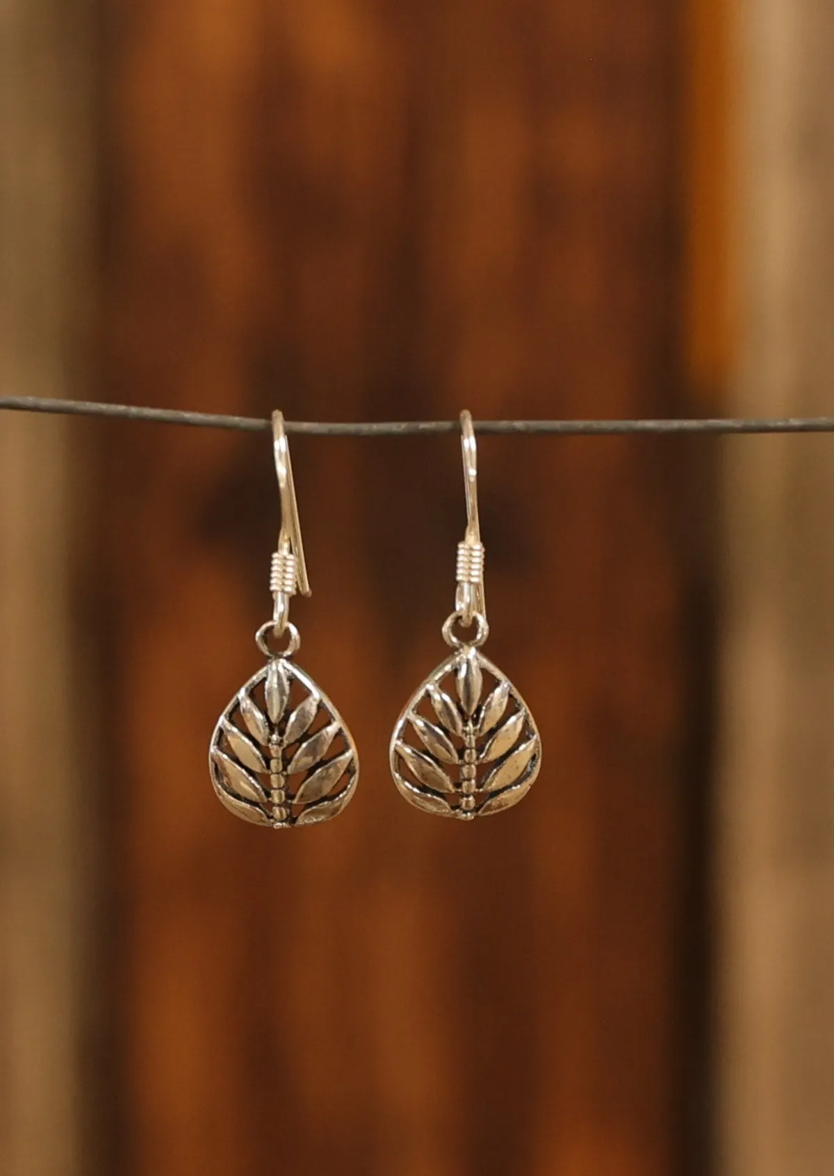 Fabulous Fern Silver Drop Earrings