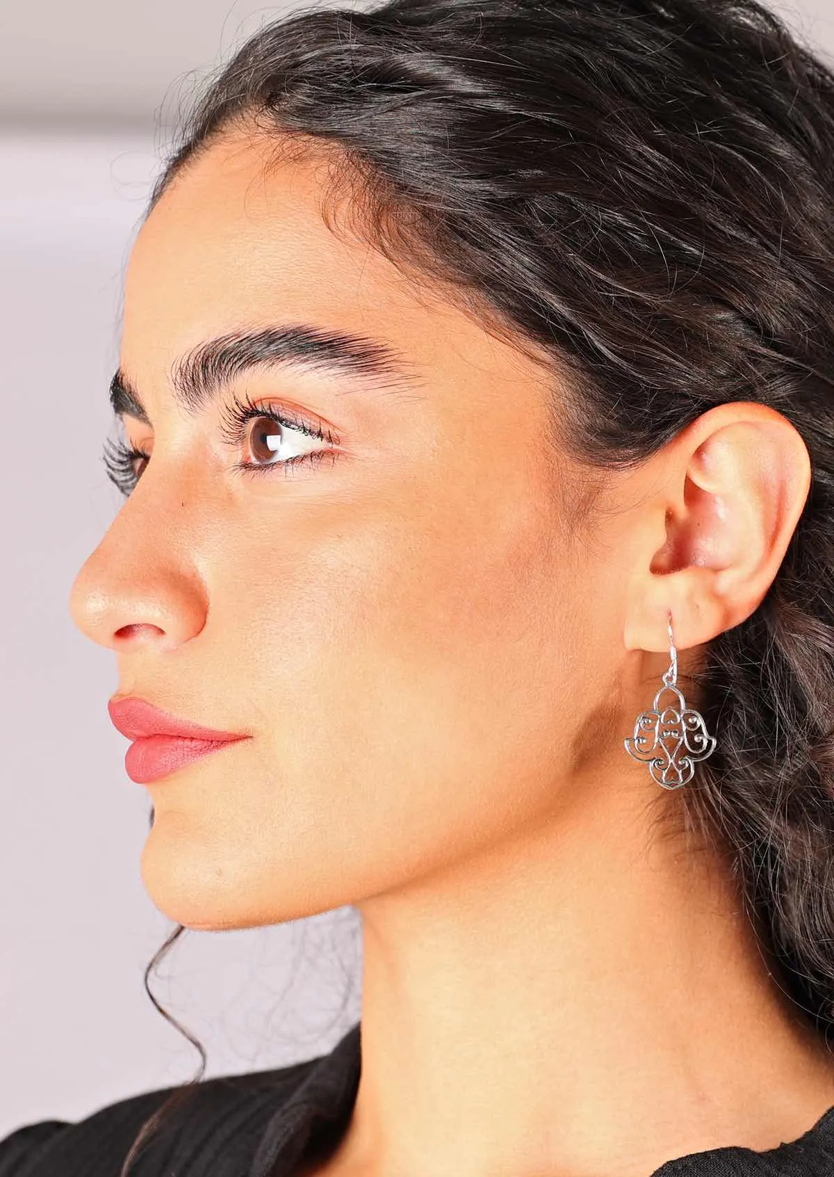 Filigree Fanlight Silver Earrings