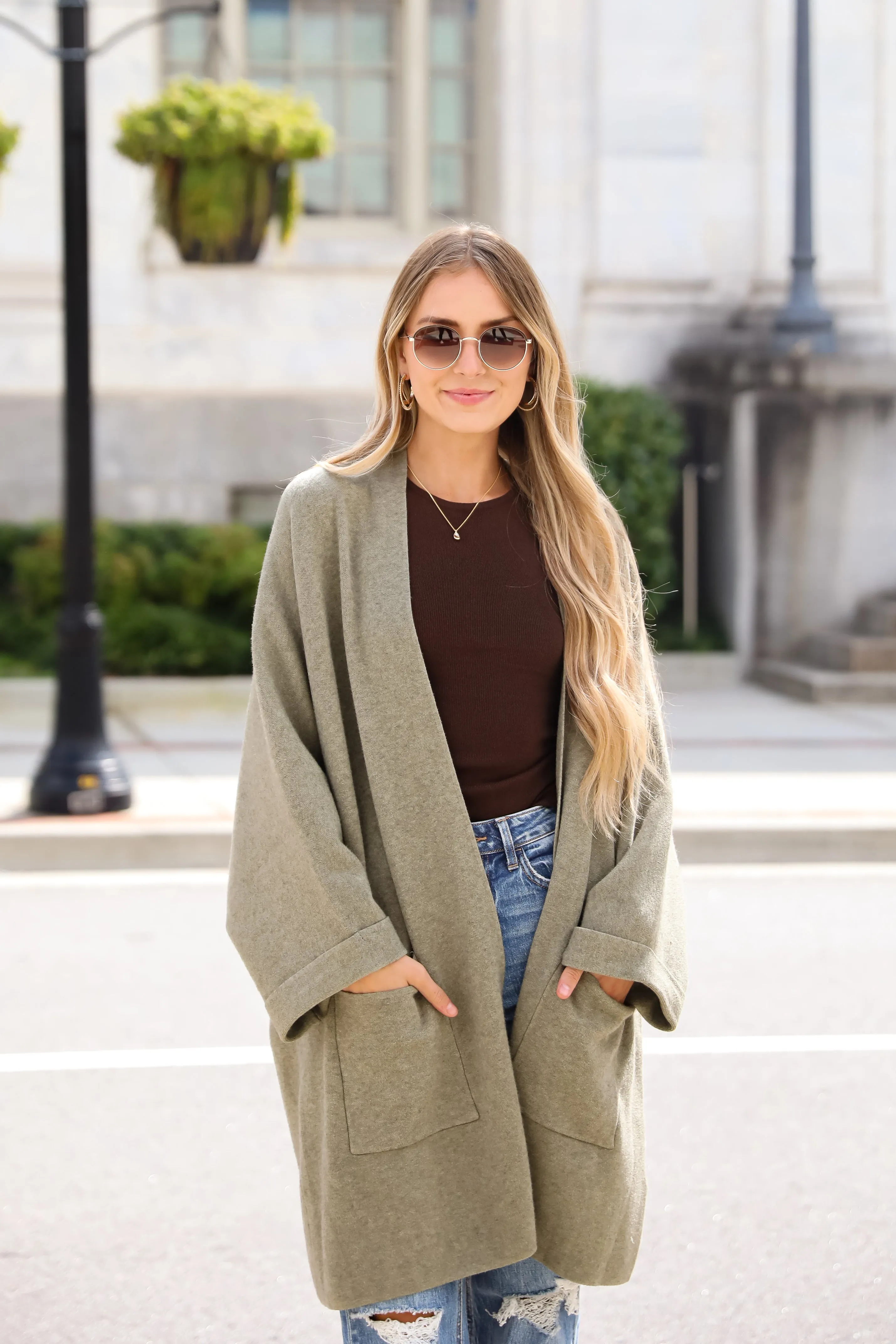 FINAL SALE - Cabin Cuteness Olive Oversized Cardigan