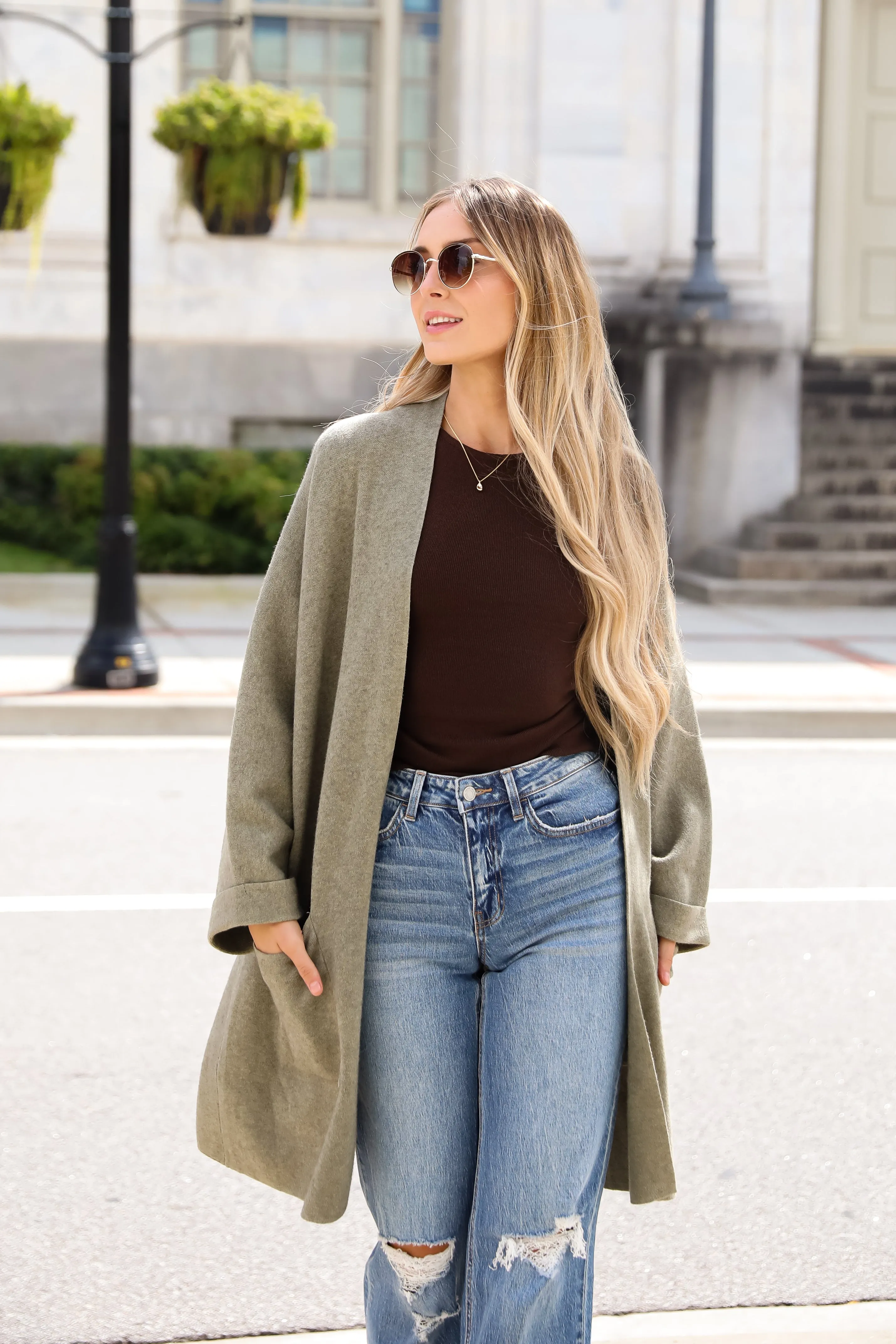 FINAL SALE - Cabin Cuteness Olive Oversized Cardigan