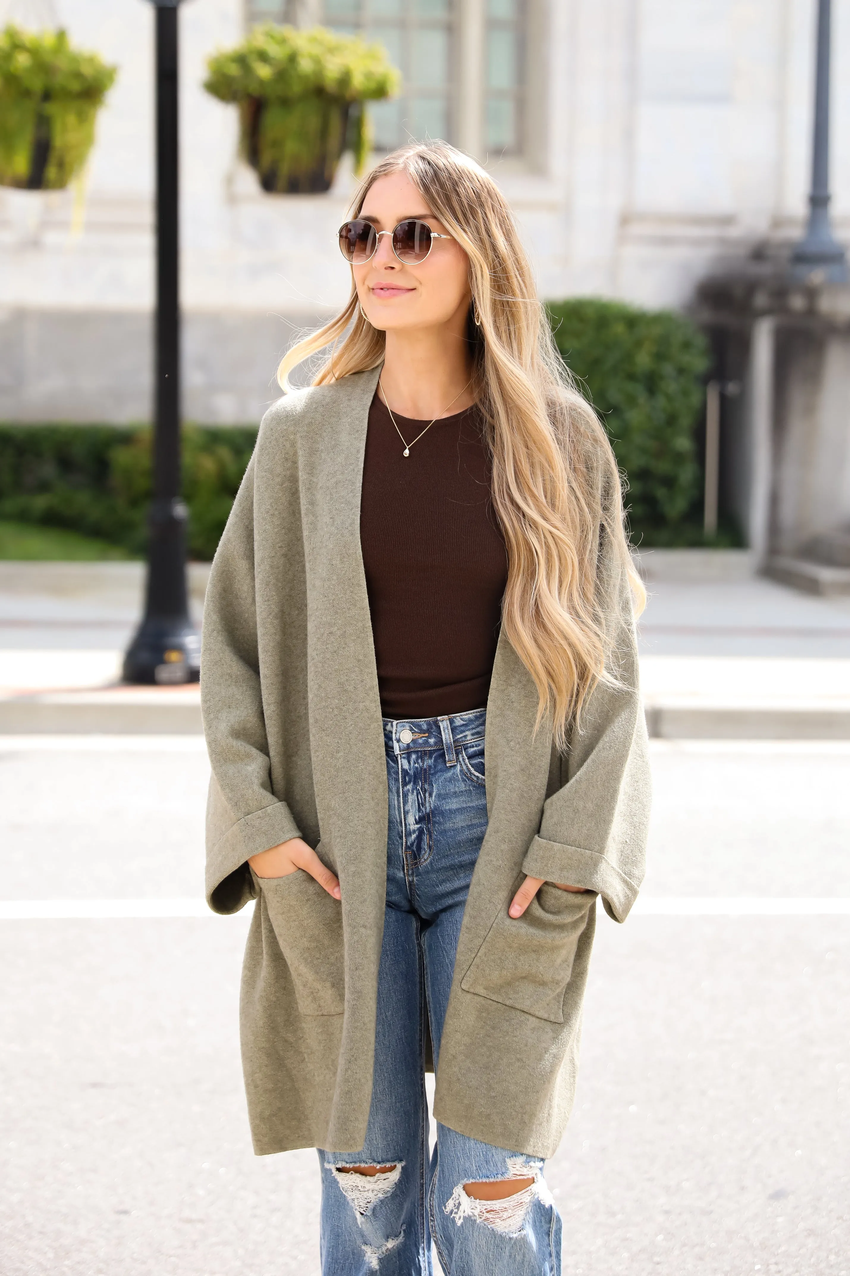 FINAL SALE - Cabin Cuteness Olive Oversized Cardigan